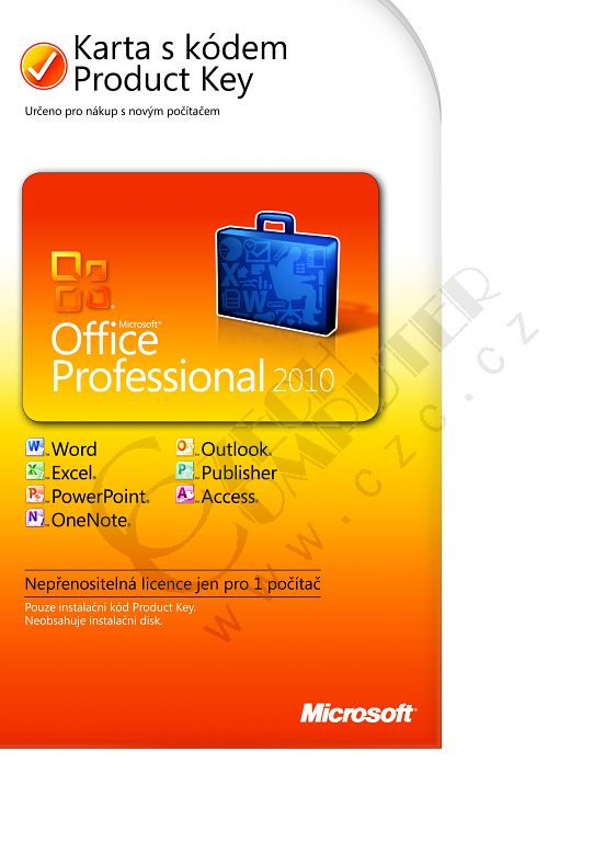 Microsoft Office 2010 Professional (karta s produktovým klíčem)