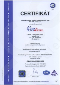 Certifik&aacute;t v&yacute;jimečnosti T&Uuml;V S&Uuml;D Czech